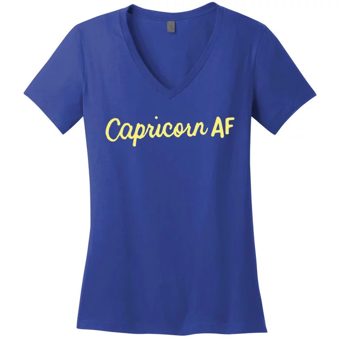 Capricorn Af Astrology Zodiac Sign December January Birthday Gift Women's V-Neck T-Shirt