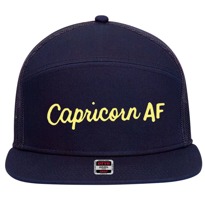 Capricorn Af Astrology Zodiac Sign December January Birthday Gift 7 Panel Mesh Trucker Snapback Hat