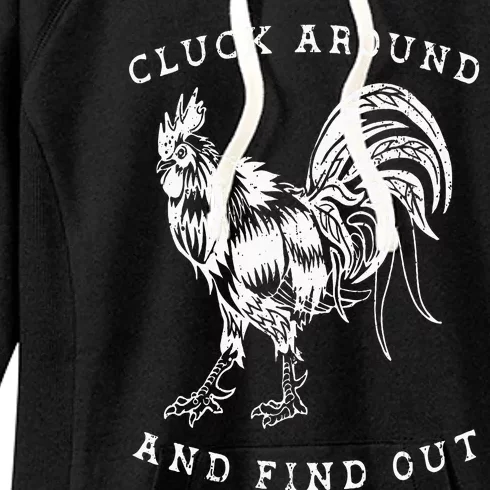 Cluck Around And Find Out Funny Chicken Adult Humor Women's Fleece Hoodie