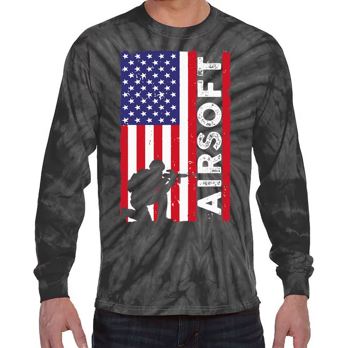 Cute Airsoft Art For Airsoft Player Airsofter Tie-Dye Long Sleeve Shirt