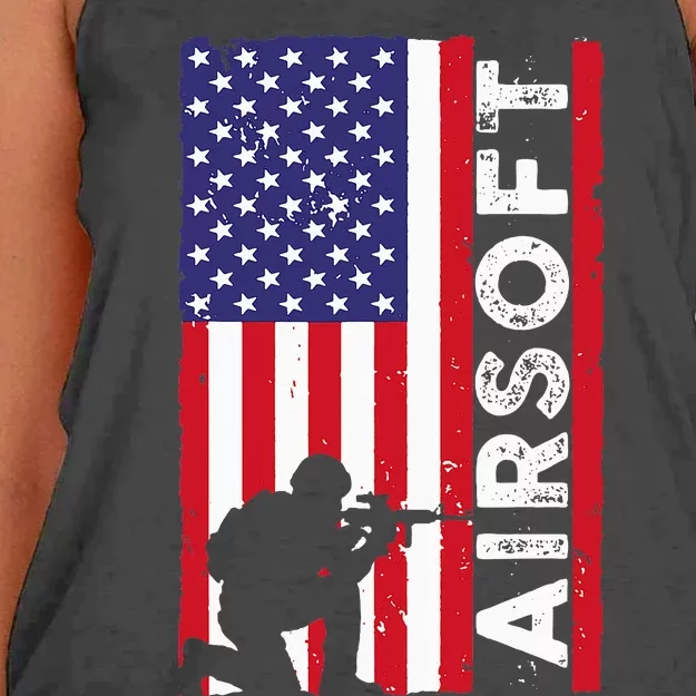 Cute Airsoft Art For Airsoft Player Airsofter Women's Knotted Racerback Tank