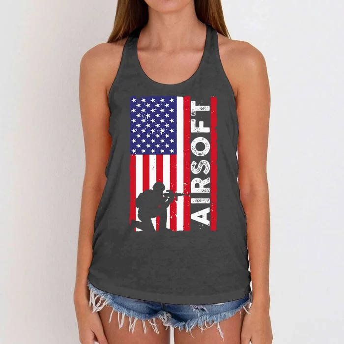 Cute Airsoft Art For Airsoft Player Airsofter Women's Knotted Racerback Tank