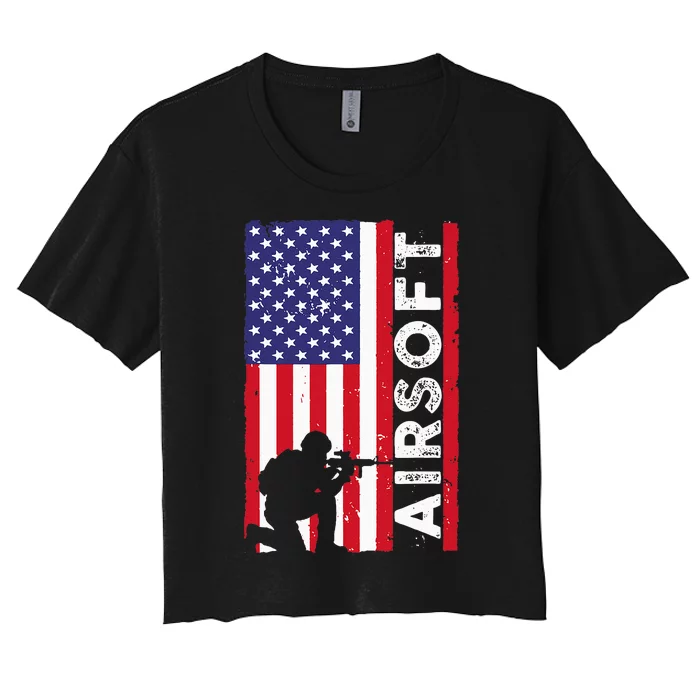 Cute Airsoft Art For Airsoft Player Airsofter Women's Crop Top Tee