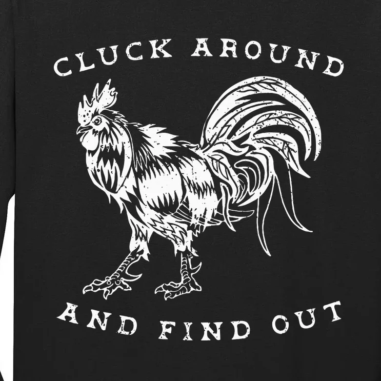 Cluck Around and Discover Chicken Comedy Tall Long Sleeve T-Shirt