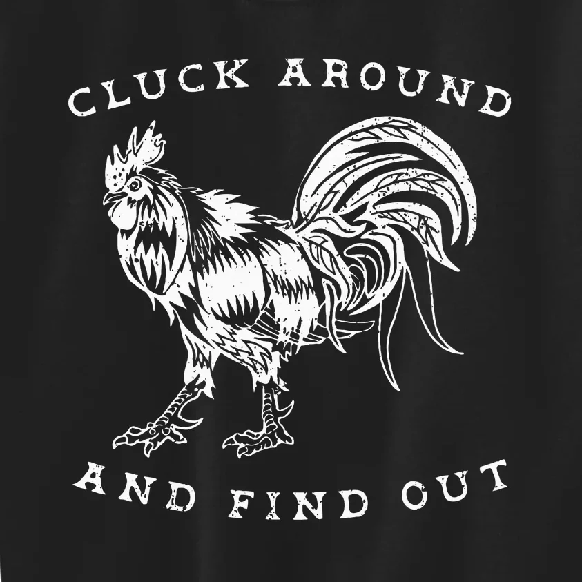 Cluck Around and Discover Chicken Comedy Kids Sweatshirt