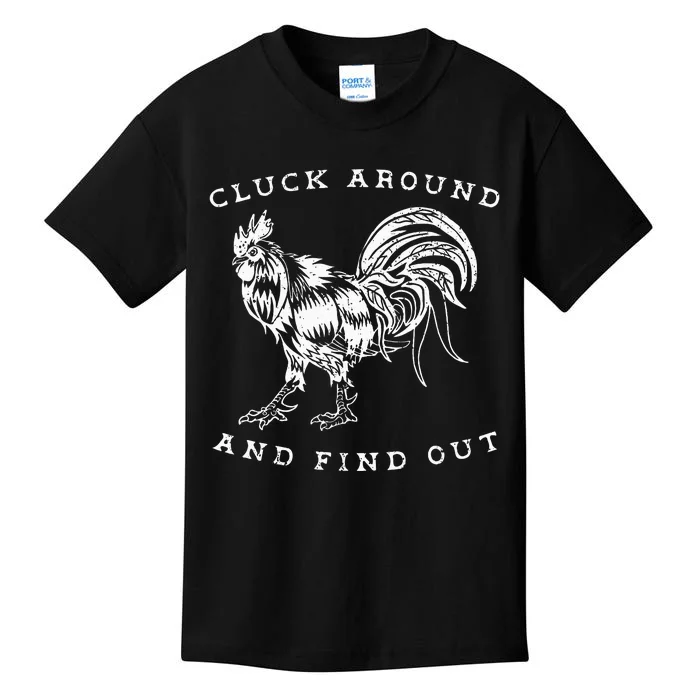 Cluck Around and Discover Chicken Comedy Kids T-Shirt