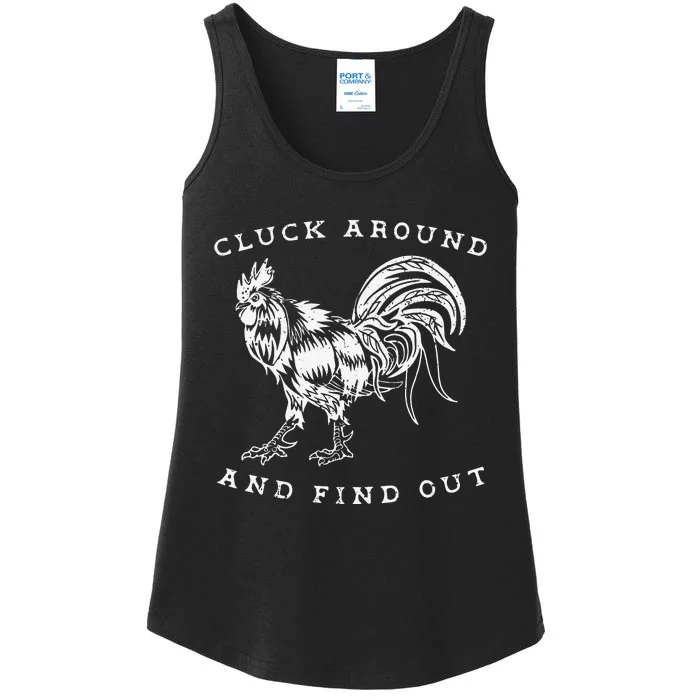 Cluck Around And Find Out Funny Chicken Adult Humor Ladies Essential Tank