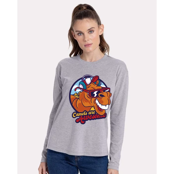 Camels Are Awesome Womens Cotton Relaxed Long Sleeve T-Shirt