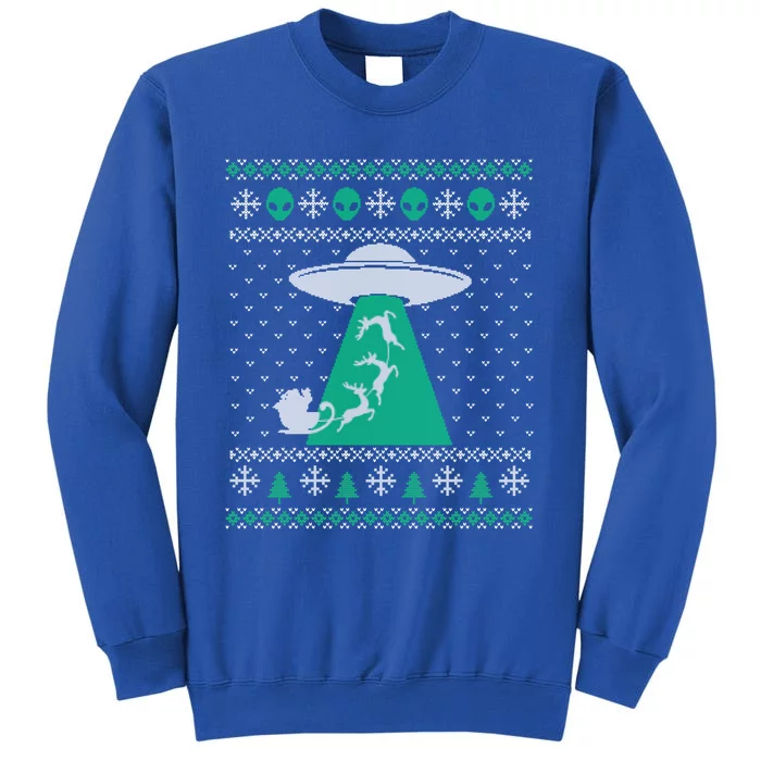 Christmas Alien Abduction Santa Sleigh And Reindeer Xmas Meaningful Gift Tall Sweatshirt