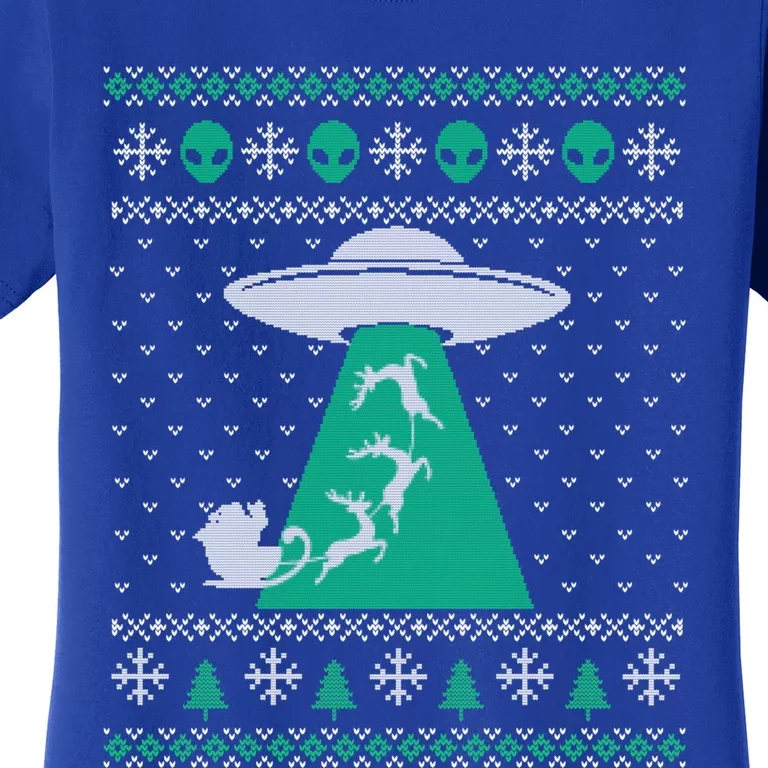 Christmas Alien Abduction Santa Sleigh And Reindeer Xmas Meaningful Gift Women's T-Shirt