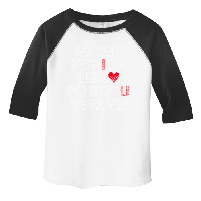 Cute Alphabet Abc I Love U Valentines Day Teachers Heart Funny Gift Toddler Fine Jersey T-Shirt