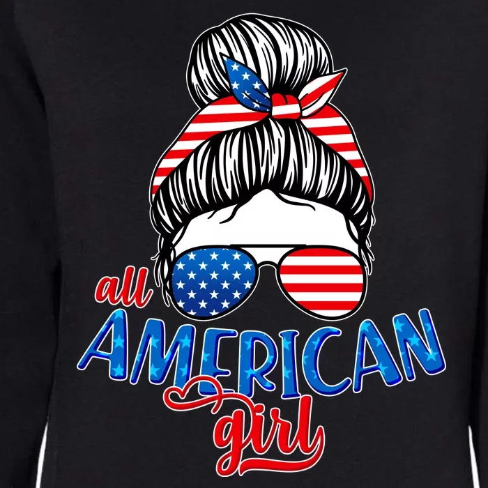 Cute All American Girl USA Flag Womens California Wash Sweatshirt