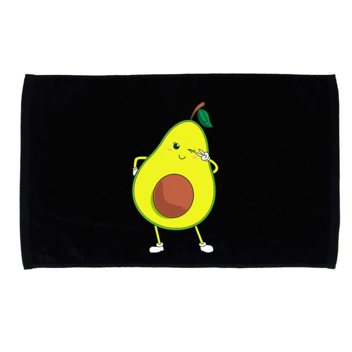 Cute Avocado Art Funny Winking Fruit Microfiber Hand Towel