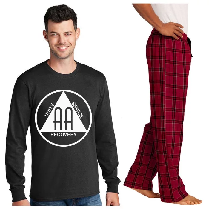 Classic Alcoholics Anonymous Logo Slogan Aa Na Sober Long Sleeve Pajama Set