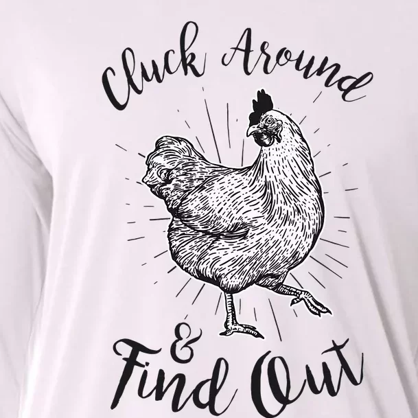 Cluck Around And Find Out Funny Chicken Farmer Cooling Performance Long Sleeve Crew