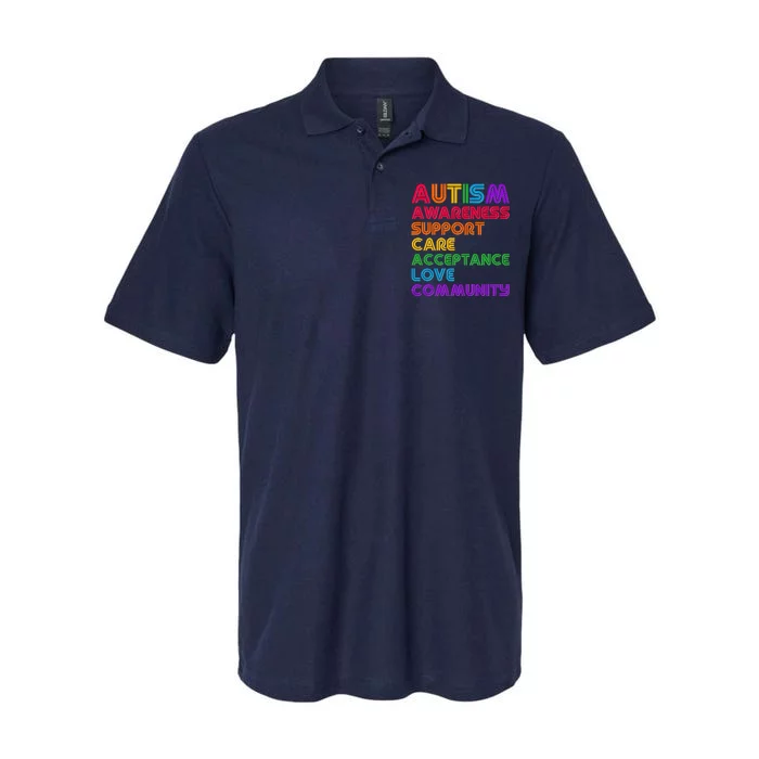 Colorful Autism Awareness Support Care Acceptance Love Community Softstyle Adult Sport Polo