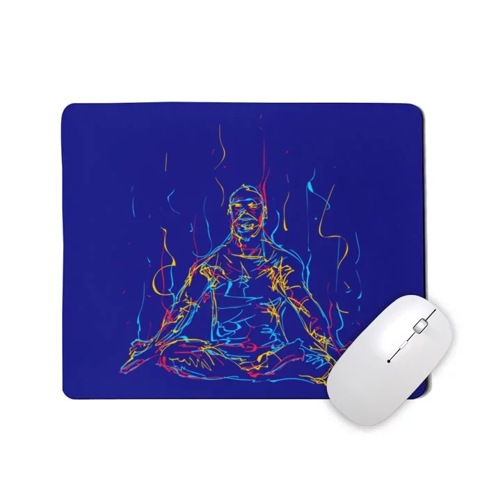 Colorful Abstract Art Meditating Buddha Buddhism Gift Mousepad