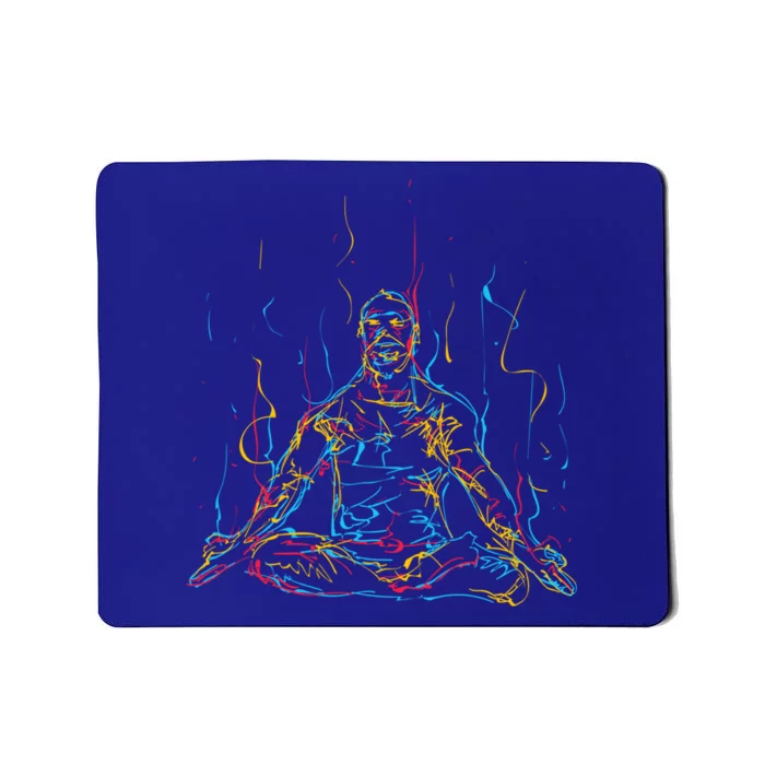 Colorful Abstract Art Meditating Buddha Buddhism Gift Mousepad