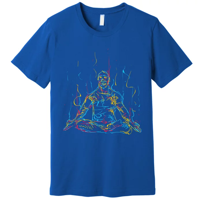 Colorful Abstract Art Meditating Buddha Buddhism Gift Premium T-Shirt