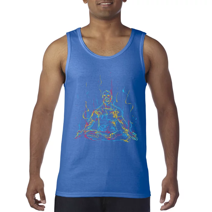 Colorful Abstract Art Meditating Buddha Buddhism Gift Tank Top