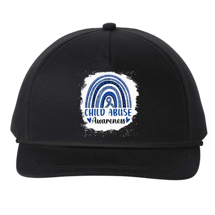 Child Abuse Awareness Rainbow Blue Ribbon Snapback Five-Panel Rope Hat