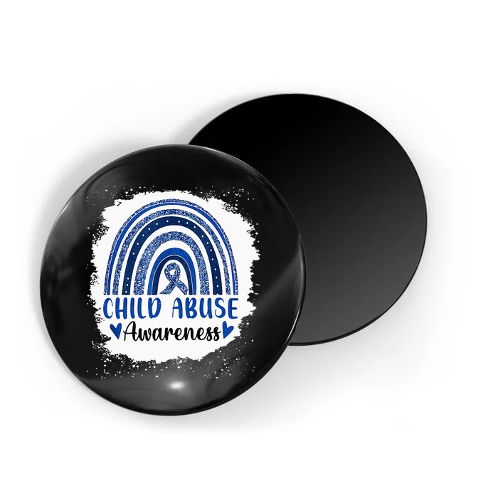 Child Abuse Awareness Rainbow Blue Ribbon Magnet