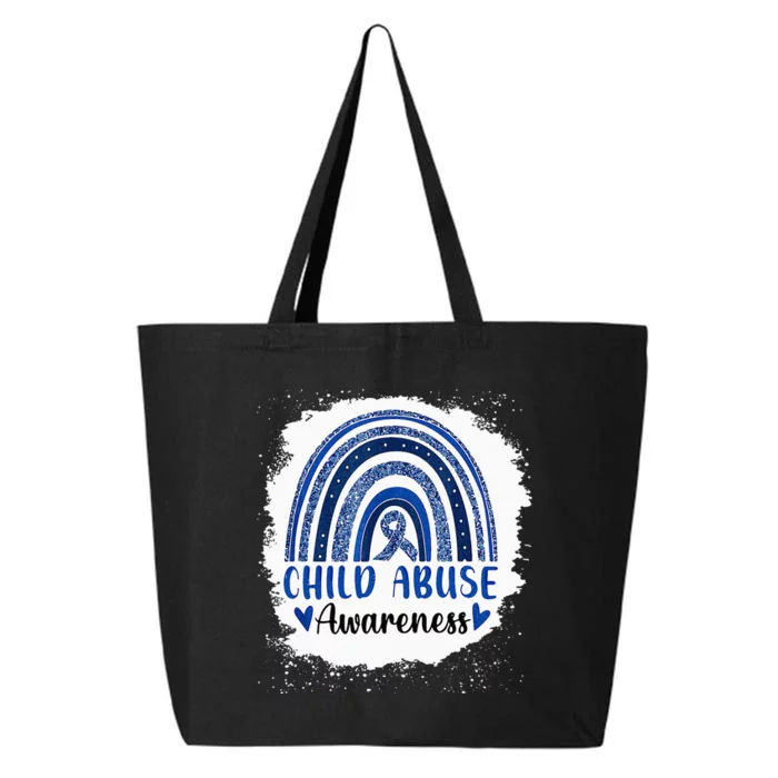 Child Abuse Awareness Rainbow Blue Ribbon 25L Jumbo Tote