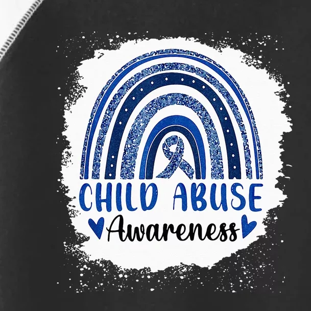 Child Abuse Awareness Rainbow Blue Ribbon Toddler Fine Jersey T-Shirt