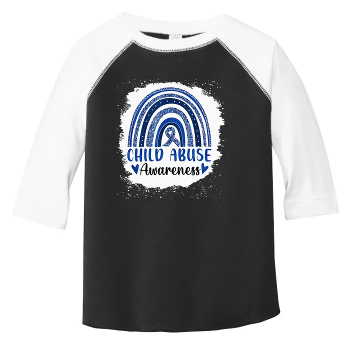 Child Abuse Awareness Rainbow Blue Ribbon Toddler Fine Jersey T-Shirt