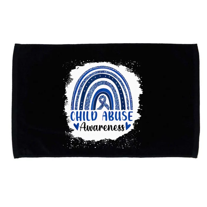 Child Abuse Awareness Rainbow Blue Ribbon Microfiber Hand Towel