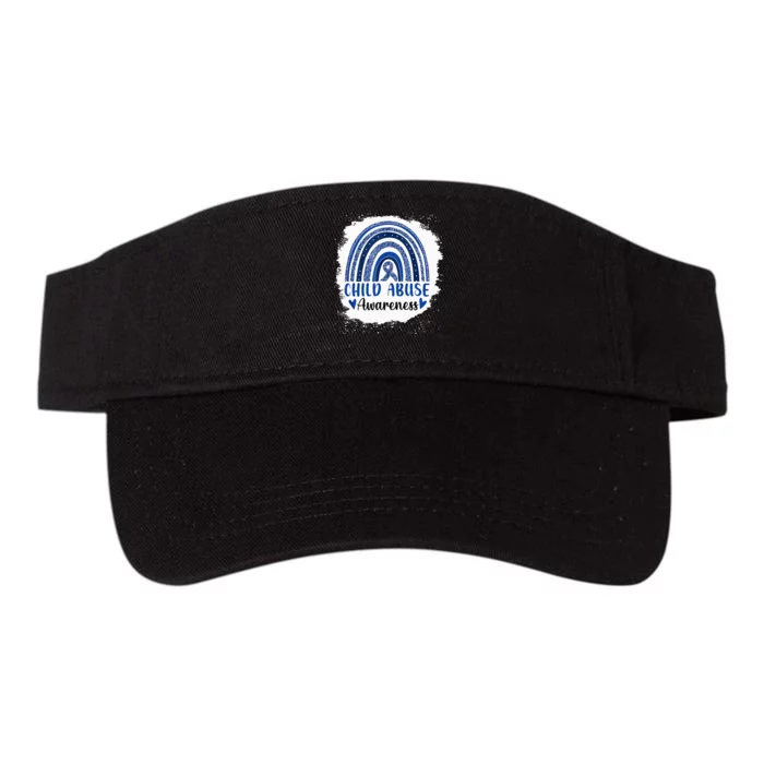 Child Abuse Awareness Rainbow Blue Ribbon Valucap Bio-Washed Visor