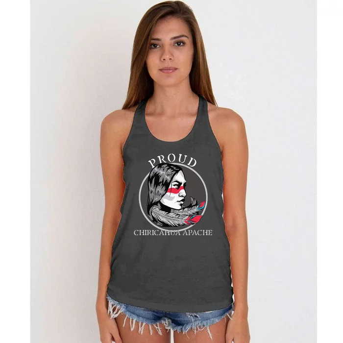 Chiricahua Apache American Indian Tribe Warrior Retro Women's Knotted Racerback Tank