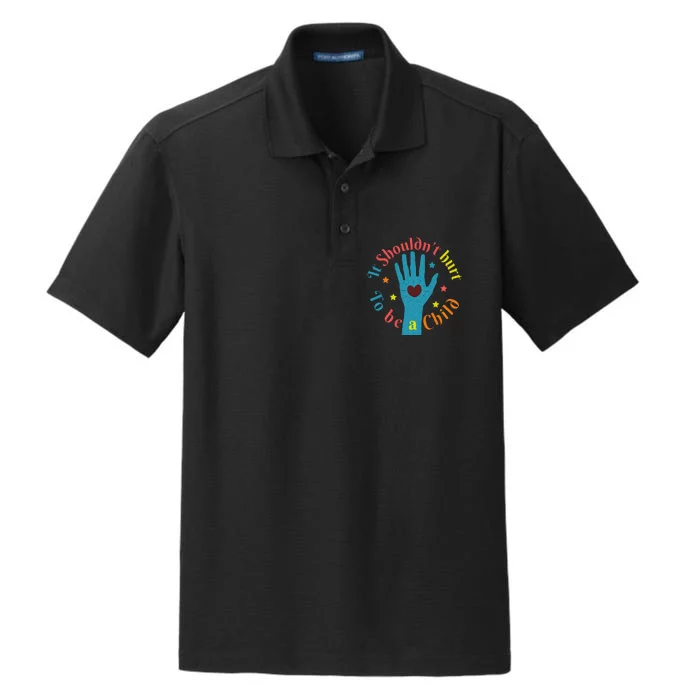 Child Abuse Awareness Dry Zone Grid Performance Polo