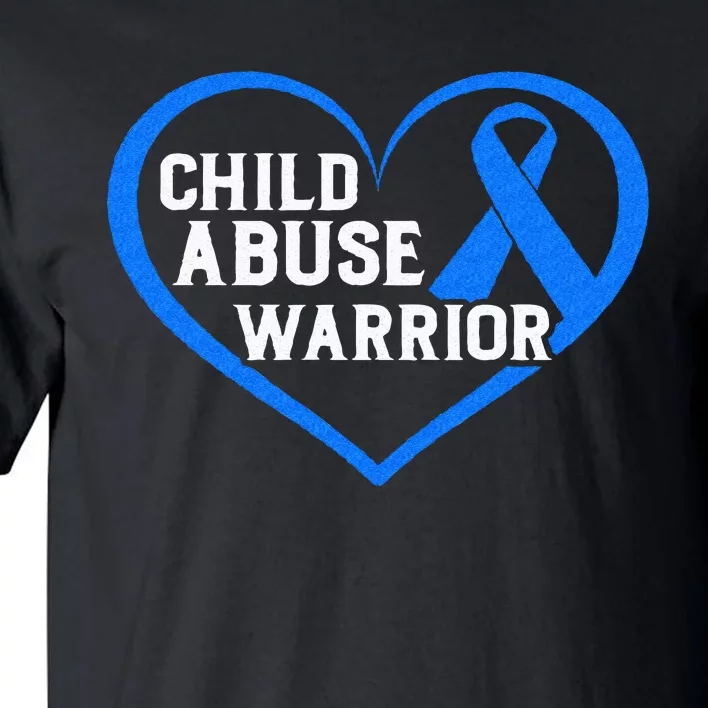 Child Abuse Awareness Warrior Blue Heart Domestic Violence Tall T-Shirt