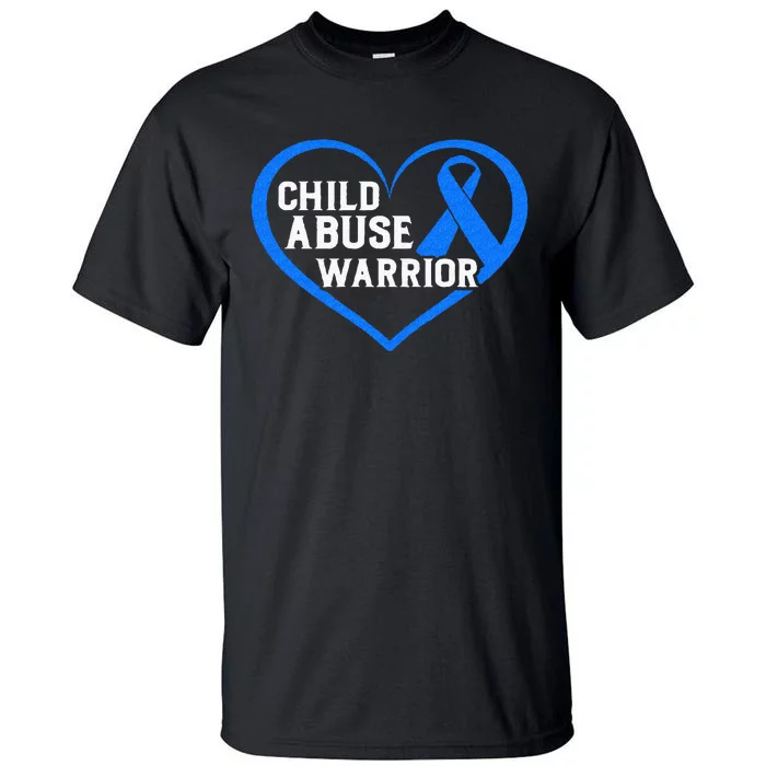 Child Abuse Awareness Warrior Blue Heart Domestic Violence Tall T-Shirt