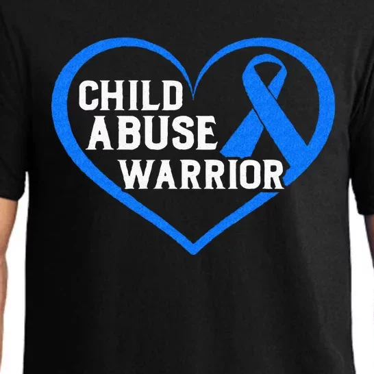 Child Abuse Awareness Warrior Blue Heart Domestic Violence Pajama Set