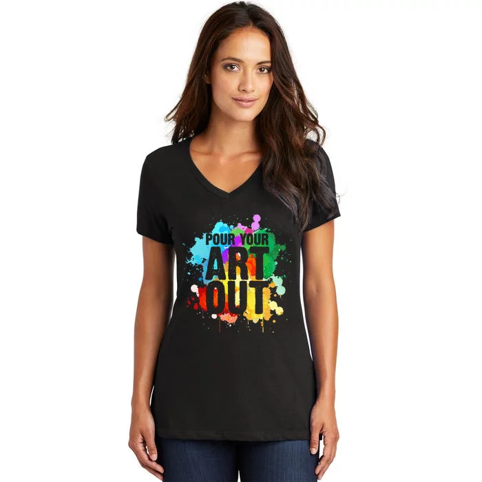 Cool Artist Art For Men Women Paint Painter Artist Painting Women's V-Neck T-Shirt