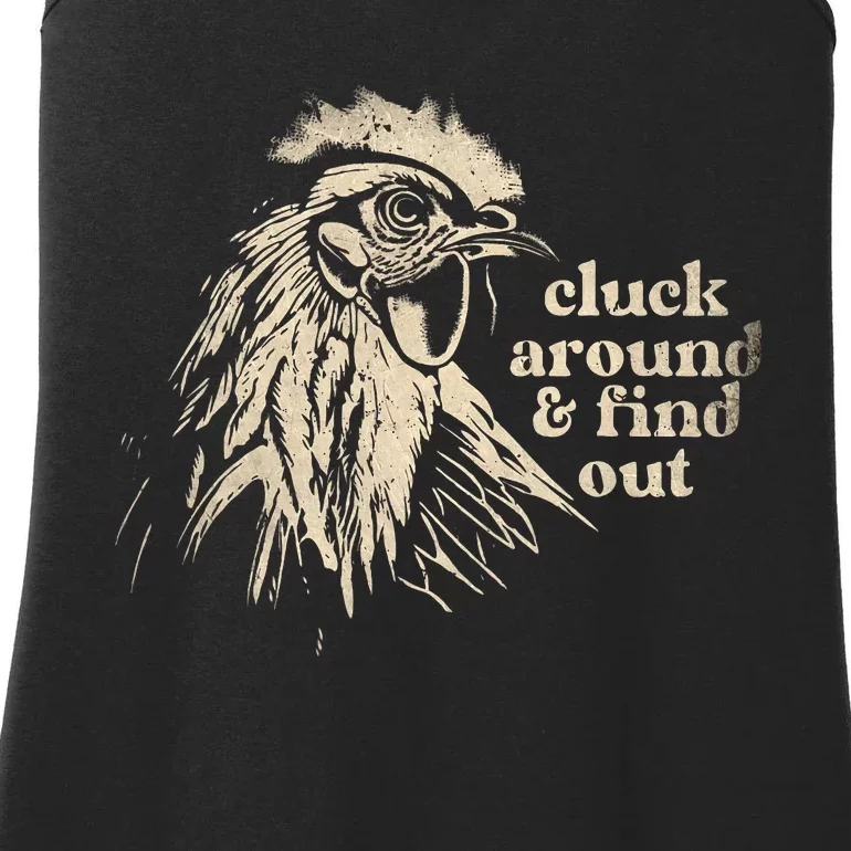 Cluck Around And Find Out Funny Chicken Parody Kawai Animal Ladies Essential Tank