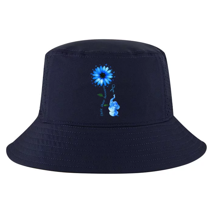 Child Abuse Awareness Sunflower Light Blue Ribbon Elephant Cool Comfort Performance Bucket Hat