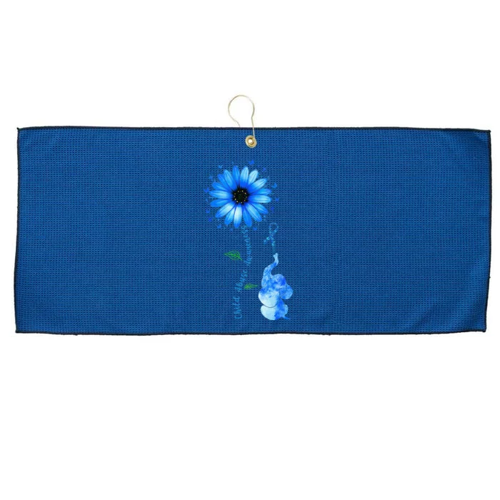 Child Abuse Awareness Sunflower Light Blue Ribbon Elephant Large Microfiber Waffle Golf Towel