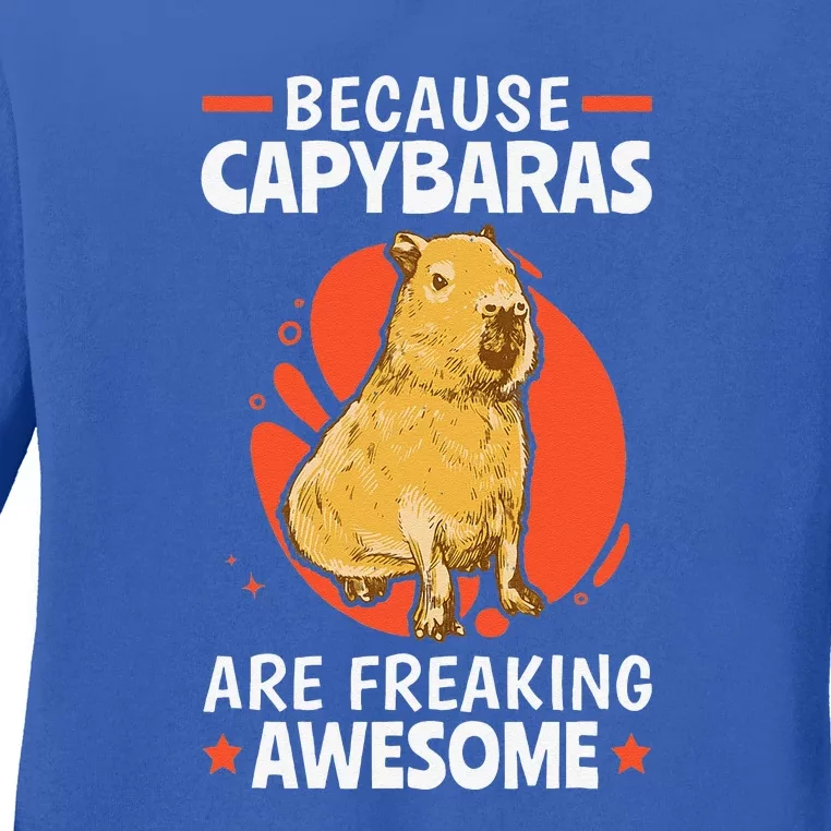 Capybaras Are Awesome Rodent Grasseater Capybara Ladies Long Sleeve Shirt