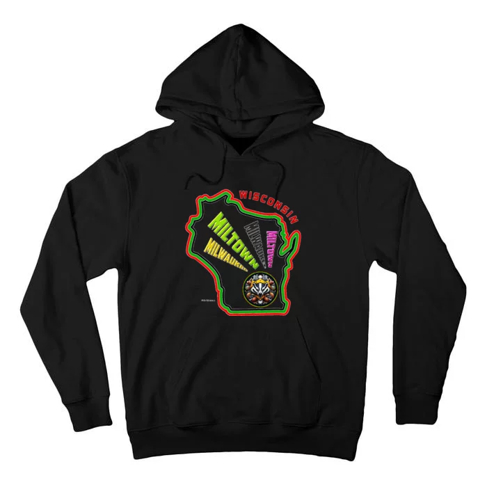 Classic African American Multicolor Wisconsin Milwaukee Map Tall Hoodie