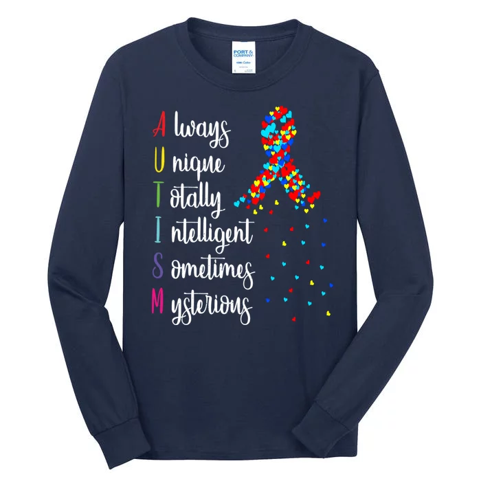 Colorful Autism Awareness Gift Tall Long Sleeve T-Shirt