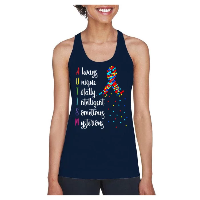 Colorful Autism Awareness Gift Women's Racerback Tank