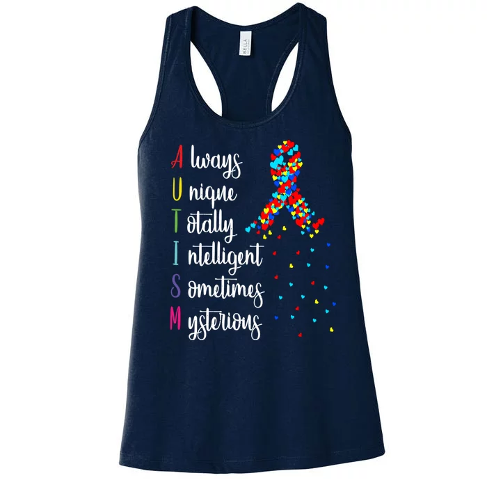 Colorful Autism Awareness Gift Women's Racerback Tank