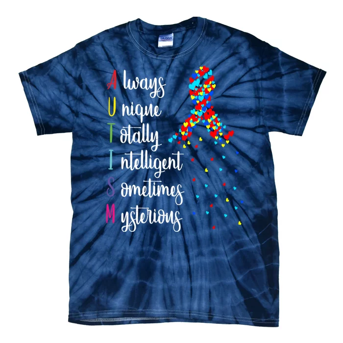 Colorful Autism Awareness Gift Tie-Dye T-Shirt