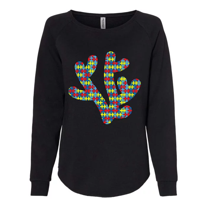 Coral Autism Awareness Polyp Reef Puzzle Day Mom Gift Womens California Wash Sweatshirt