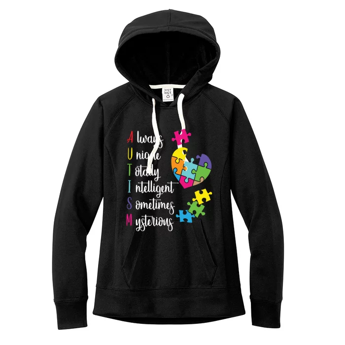 Colorful Autism Awareness Gift Design Sd Parents Meaningful Gift Women's Fleece Hoodie