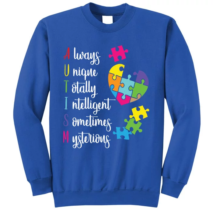 Colorful Autism Awareness Gift Design Sd Parents Meaningful Gift Tall Sweatshirt