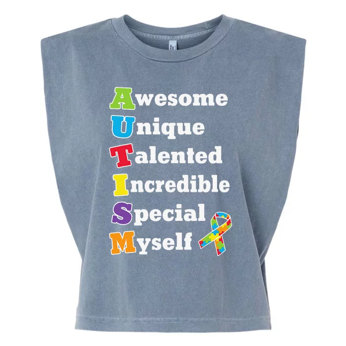 Cute Autism Acronym Awareness Gift Garment-Dyed Women's Muscle Tee